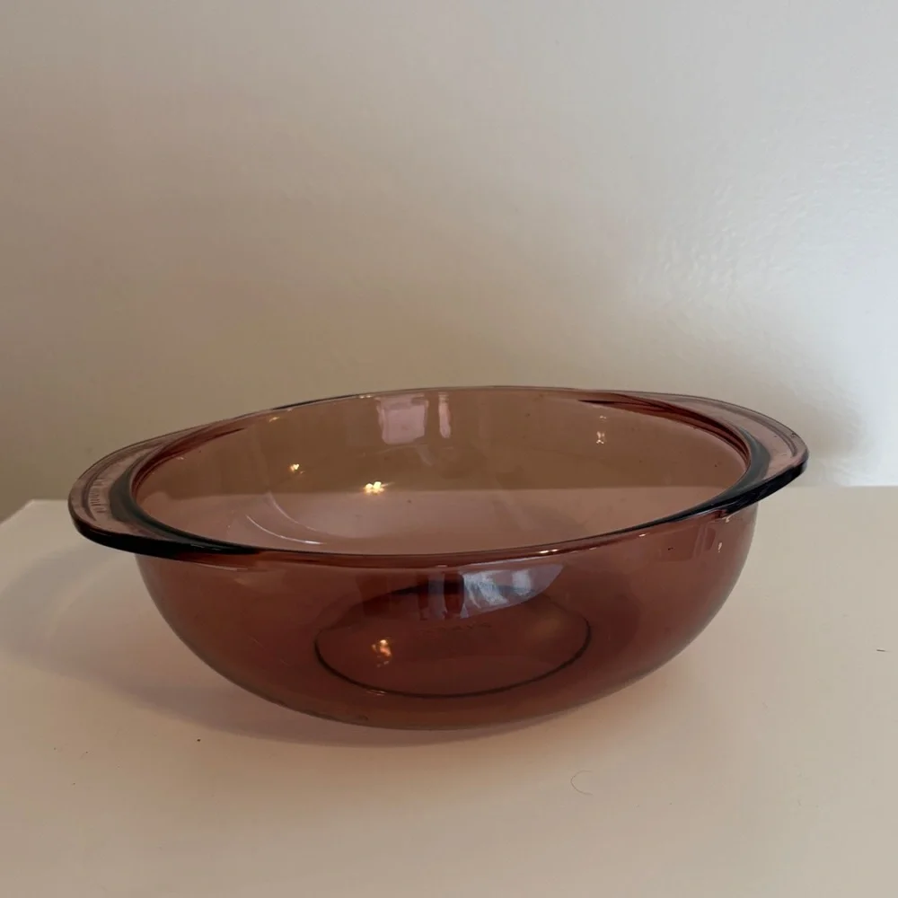 Vintage Pyrex Purple Amber Glass Casserole Mixing Bowl